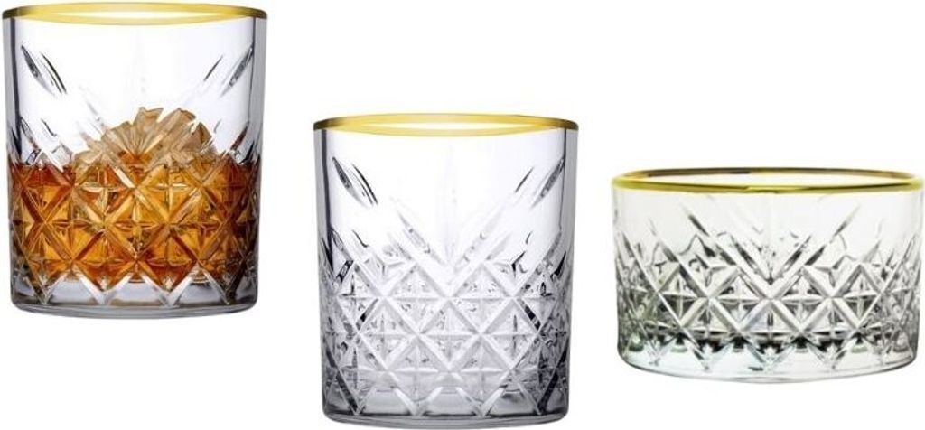 Pasabahce Timeless Gold 96818 Gläser Set Tumbler 2x Whisky Produktbild 