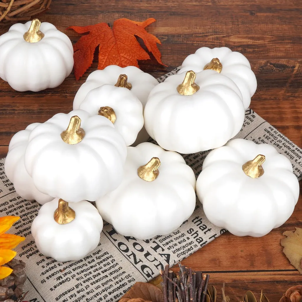 Citrouilles Décoratives de Récolte 12 Pièces pour Table de Thanksgiving
