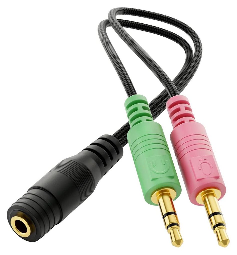 deleyCON 20cm Headset PC Laptop Adapter, 3,5mm CTIA TRRS Produktbild 