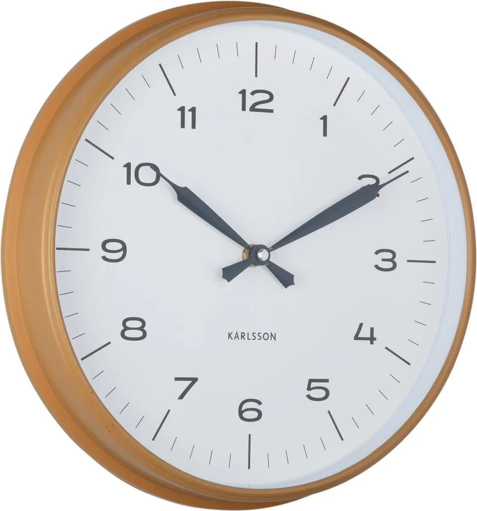 Horloge murale décorative Karlsson Modern Factory ocre pour salon chic