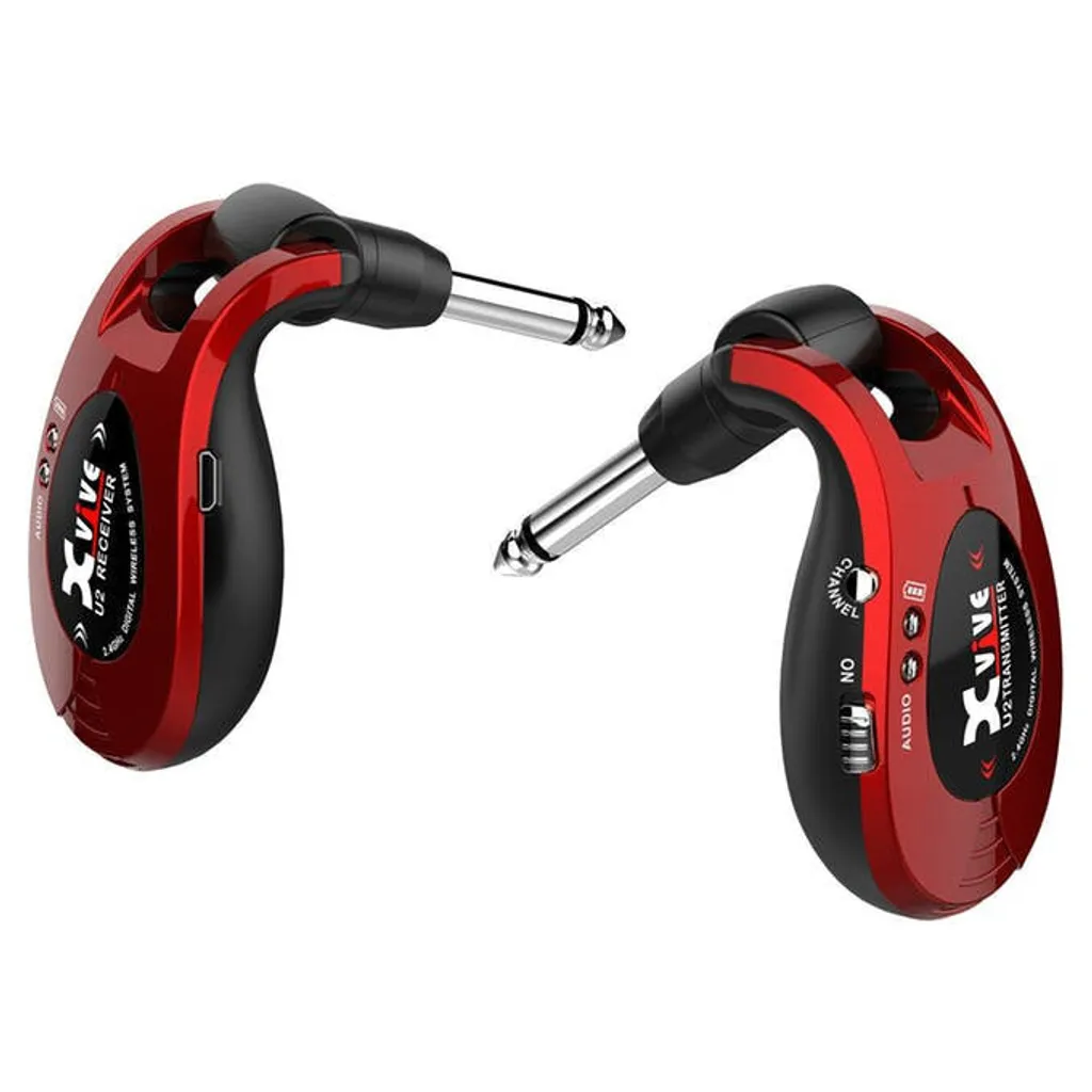 XVive U2 RD Système sans fil pour éliminer les bruits de câble guitare rouge