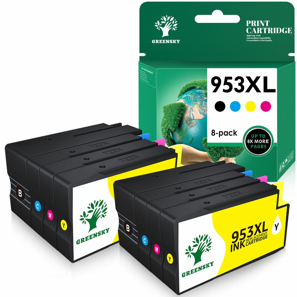 GREENSKY 953 XL Tintenpatrone kompatibel für HP 953 953XL OfficeJet Pro 8710 8720 7720 7730 7740 8715 8718 8210 8725 8218 8728 mit Neuester Chip