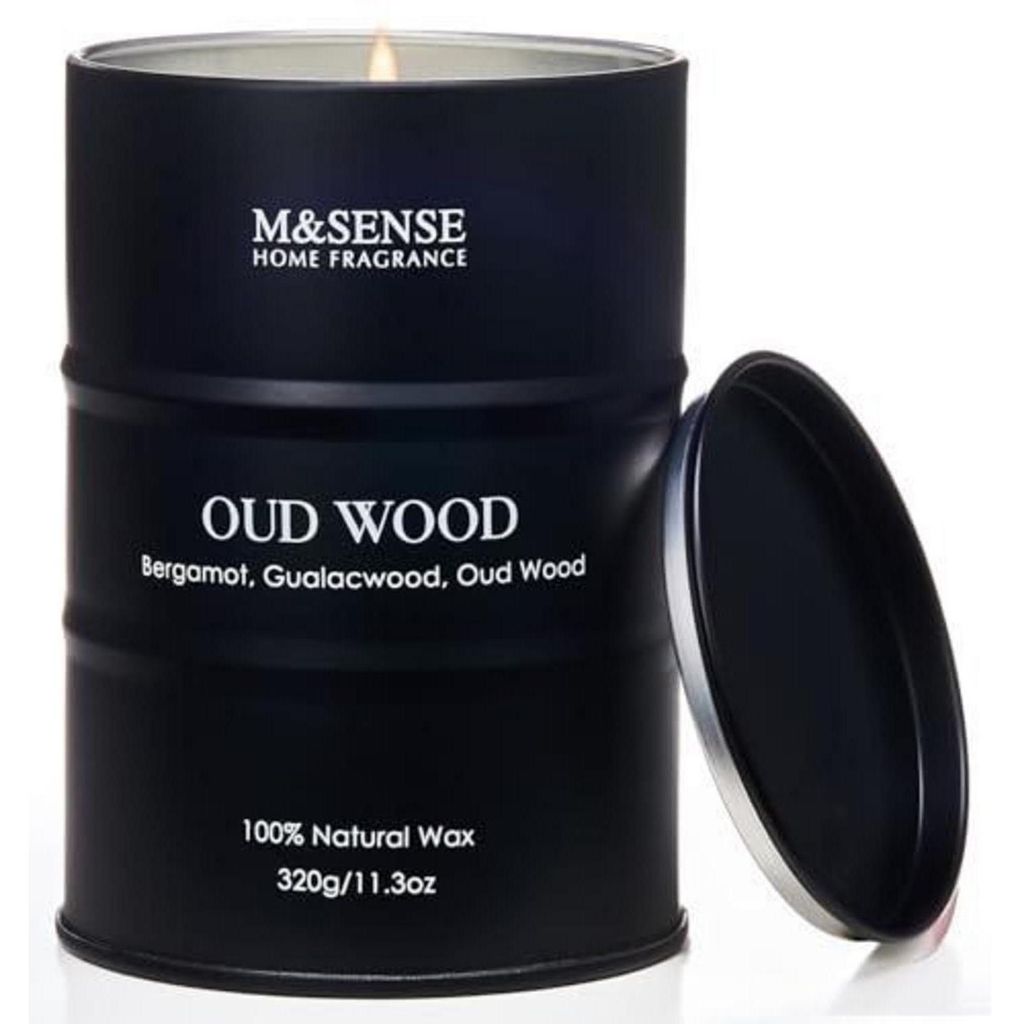 Vôňková sviečka s vôňou oud, drevo, sójový vosk, 320 g, Obrázok produktu 