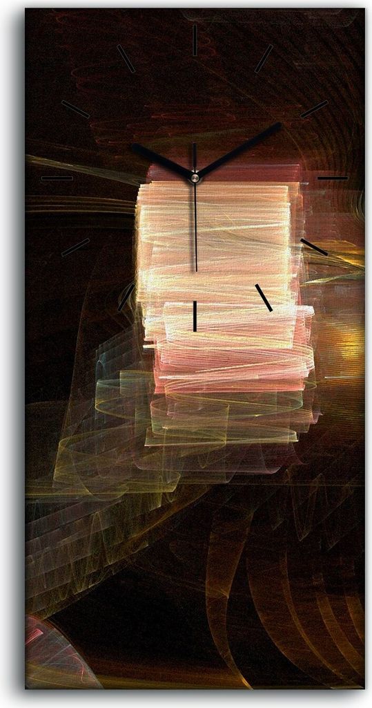 Wanduhr Bürouhr Leinwand Bild Kunstdruck 30x60 digitales fraktales Kunst - schwarze Hände