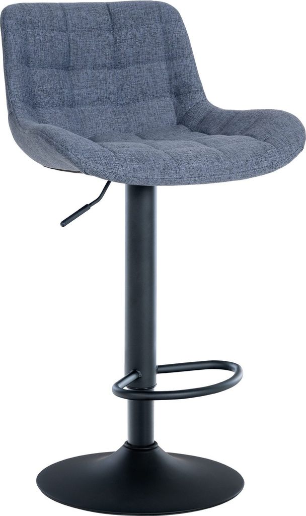 CLP Barhocker Tover 360° drehbar und in der Höhe verstellbar blau Material Stoff