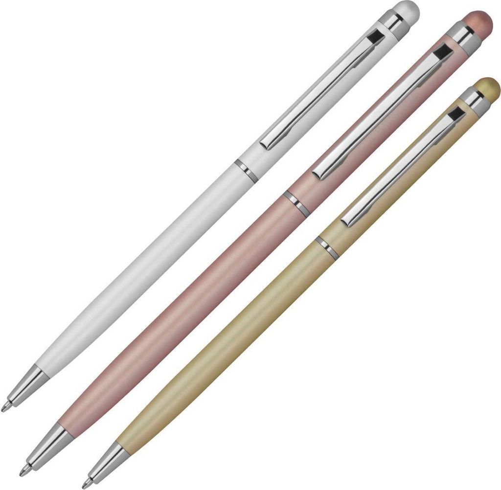 3x Touchpen Kugelschreiber / schlankes design / 3 Farben Produktbild 