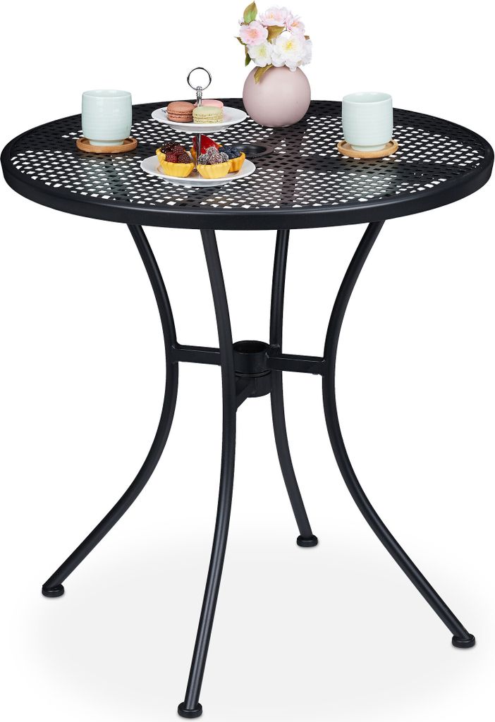 zahradní stůl relaxdays černý kulatý 72,0 cm Obrázek produktu 