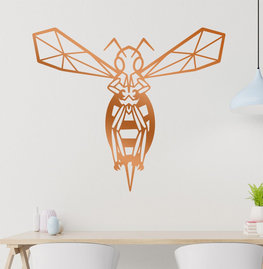Hornisse Polygon wespe Wandtattoo Wandaufkleber Wall Sticker - Dekoration, Küche, Wohnzimmer, Schlafzimmer, Badezimmer