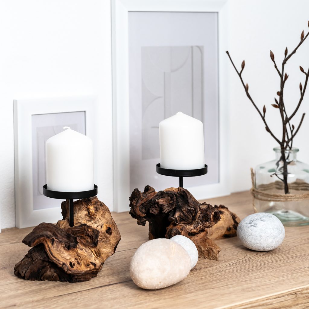 🕯️Echtholzwurzel Kerzenständer - Kerzenhalter auf einer Produktbild 8