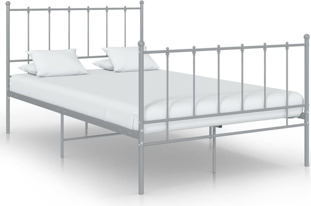 Bett Grau Metall 120x200 cm