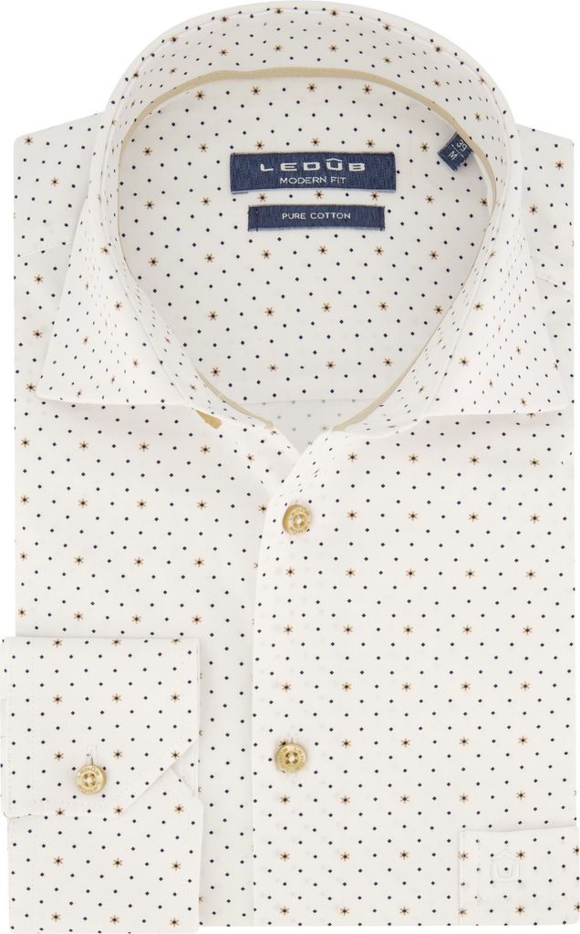 Ledub Businesshemd Modern Fit Neue Punkte- & Blumenmuster
