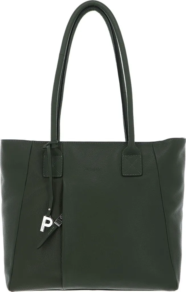 Sac shopping PICARD Pure en cuir Pesto - Grand format avec zip 38cm