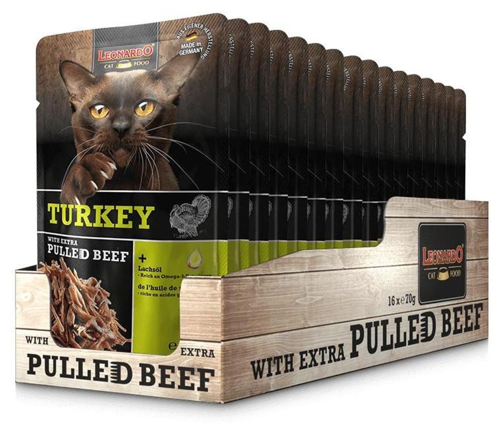 Leonardo Turkey + extra pulled Beef 16x 70g Produktbild 