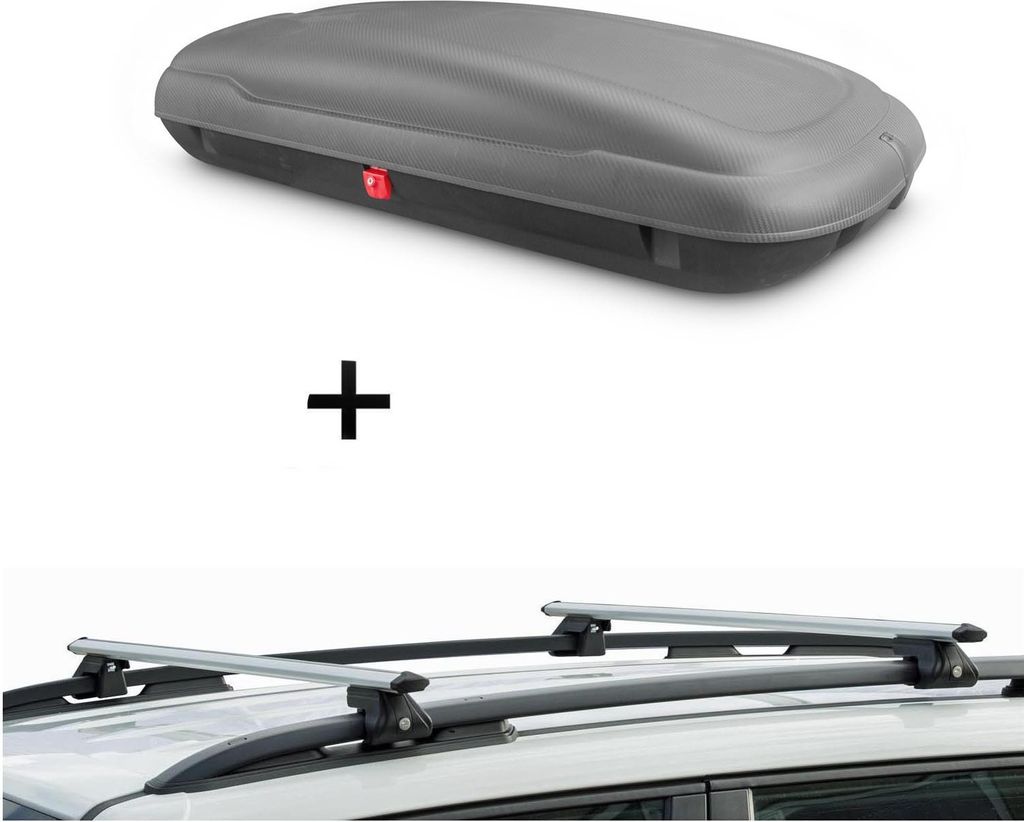 Dachbox VDP-BA400 + Relingträger CRV135 kompatibel mit Land Rover Rover Freelander II 06-16