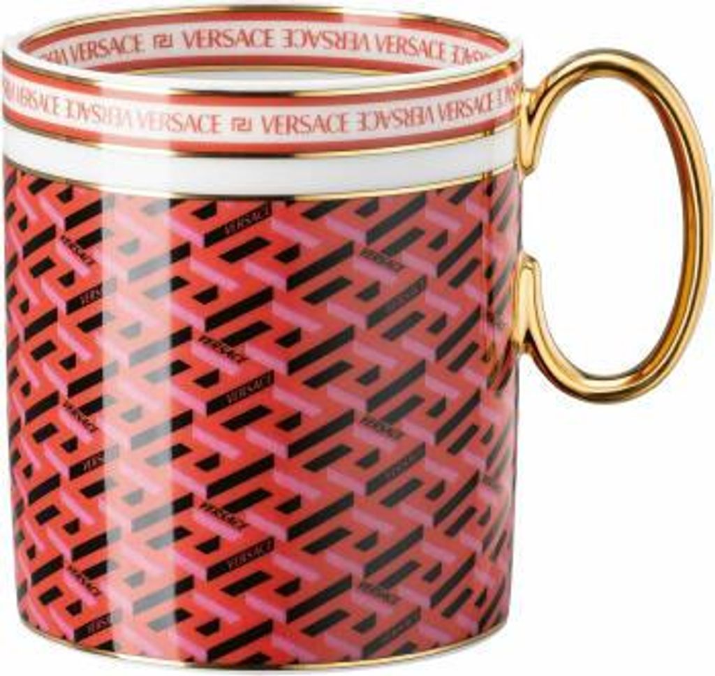 Rosenthal Versace La Greca Signature Red Becher mit Henkel