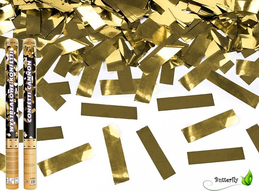 1 Stück Konfettikanone 60cm, Farbe/Motive:Folie Gold Produktbild 