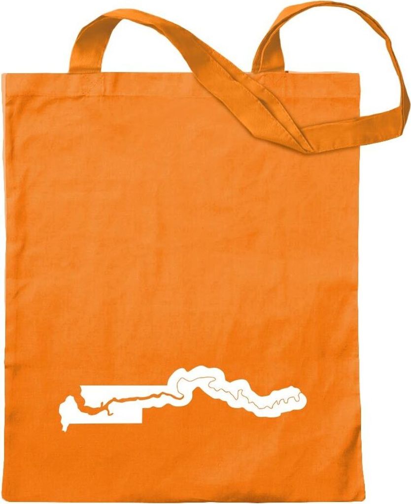 Kiwistar - Baumwolltasche - mandarin - Gambia Umriss Kontur - Tragetasche Stoffbeutel Umhängetasche Langer Henkel