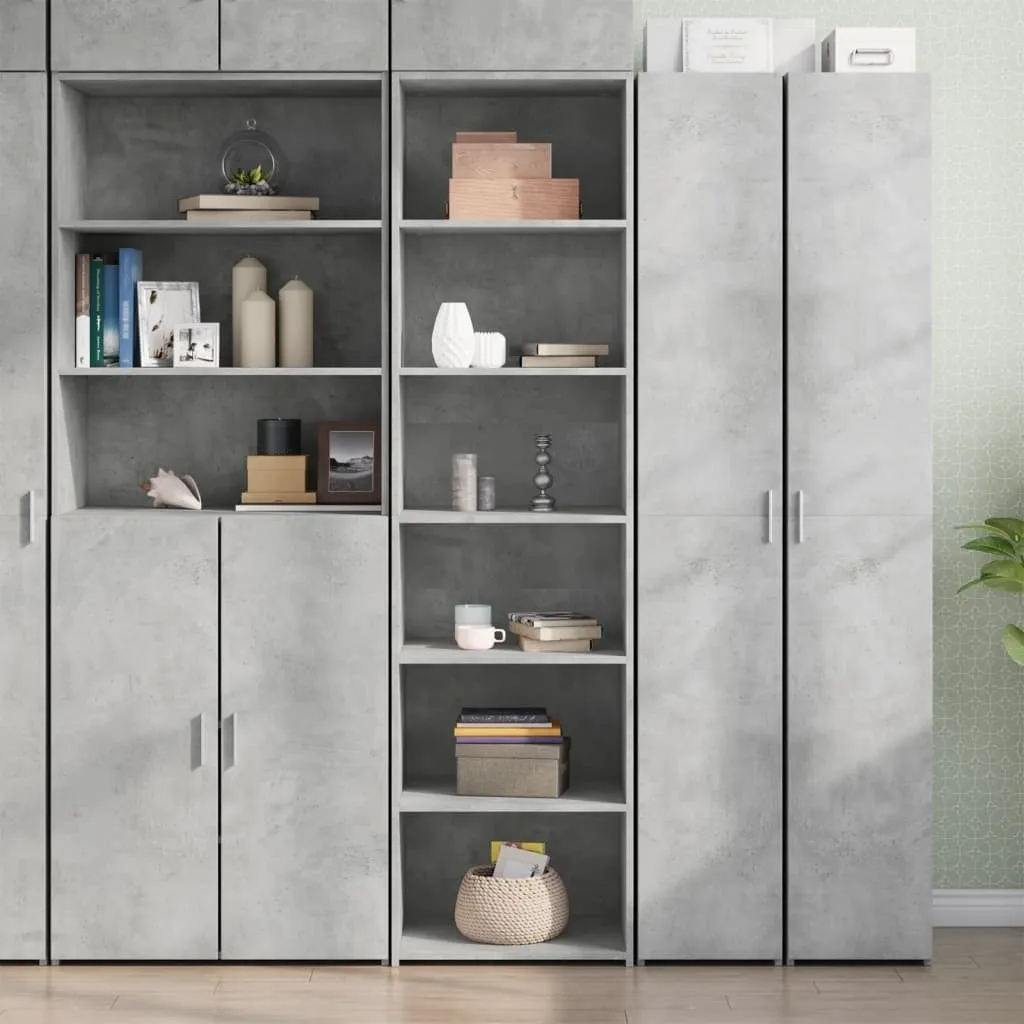 Maison Exclusive - Credenza Grigio Cemento 50x41x185 in Legno Multistrato