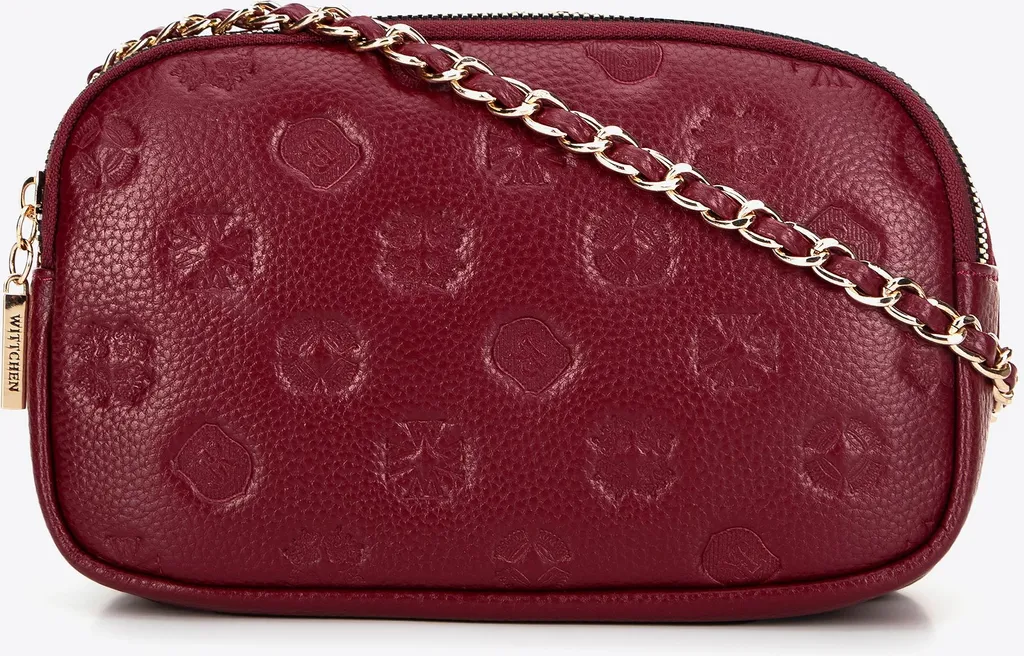 Petit sac à main femme bordeaux en cuir véritable et bandoulière