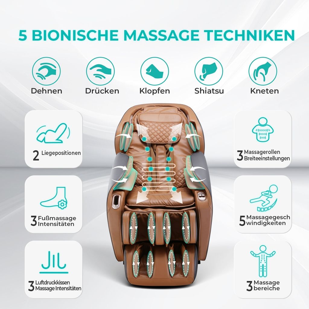 NAIPO MGC-A350BR, Massagesessel Shiatsu Massagestuhl Zero Produktbild 10