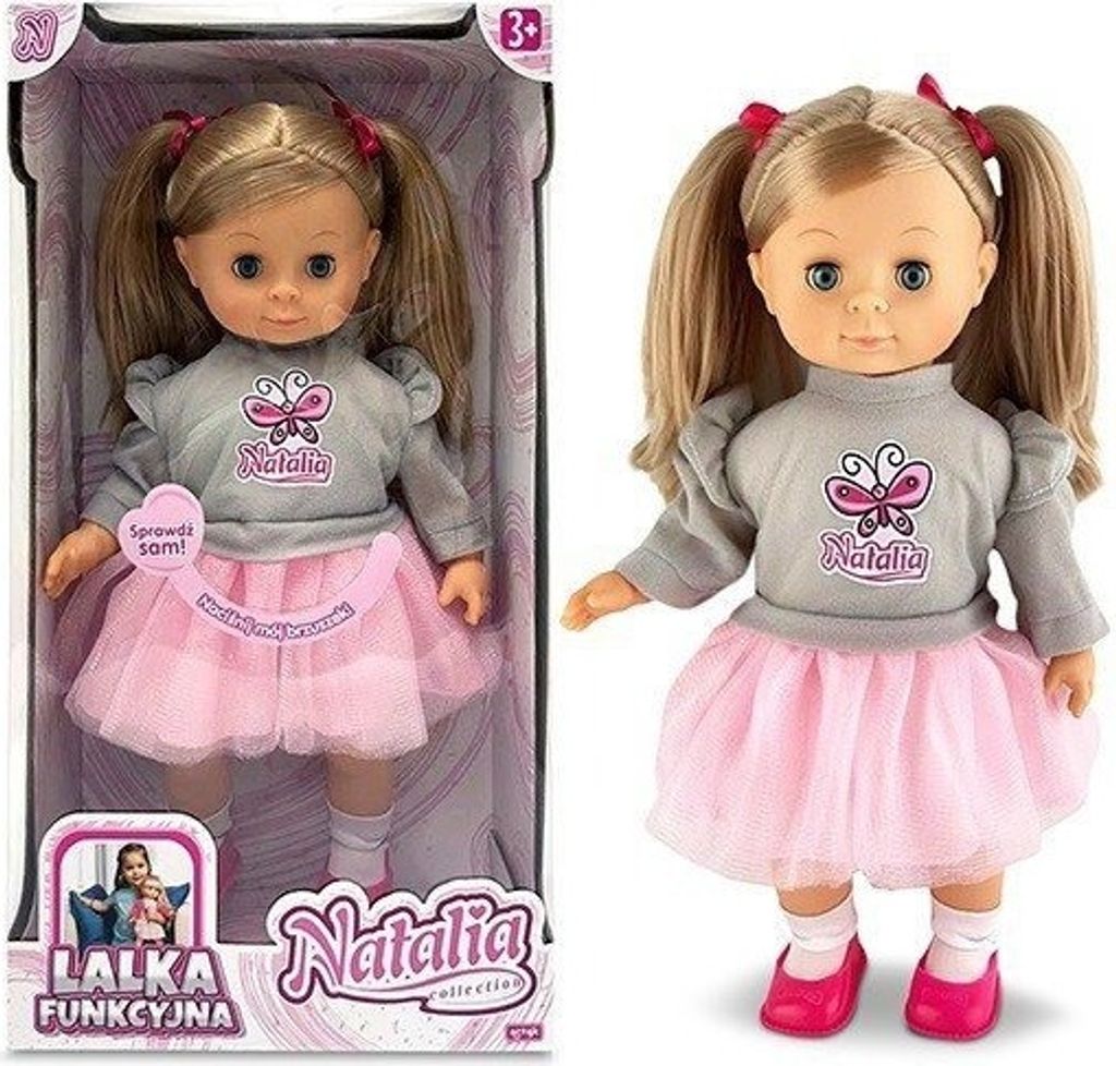 Lalka Natalia interaktywna 39 cm mówi po polsku w sweterku