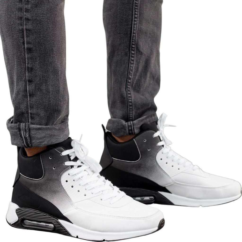 Herren Winter Sneaker Gefüttert Warm Schuhe Stiefel Boots Air Max Weiß Gr.44