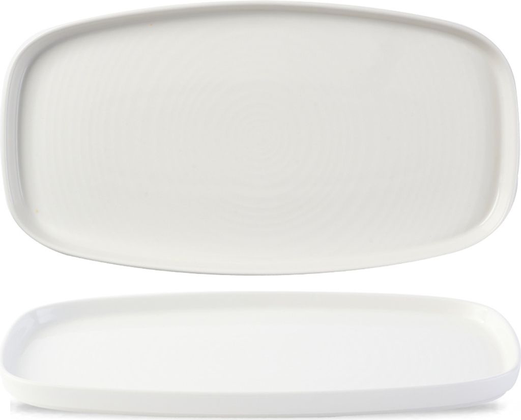 Churchill Super Vitrified Chefs' Plates White Walled Oblong Plate 30 x 15.4cm 11 3/4" x 6" H: 2cm, 6 Stück
