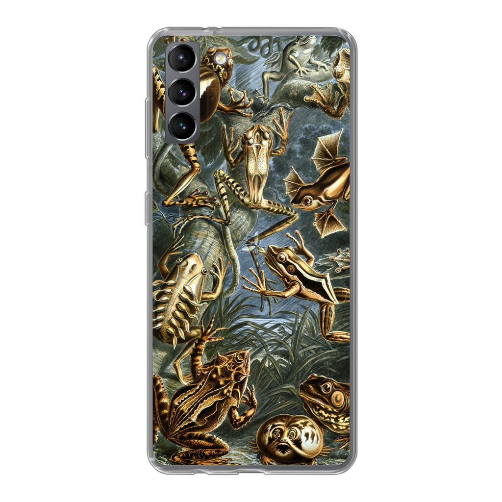 MuchoWow Handyhülle Schutzhülle Hülle für Samsung Galaxy S21 Plus Batrachia - Haeckel - Alte Meister Silikon Softcase Handy Hülle - Handy-Ta...
