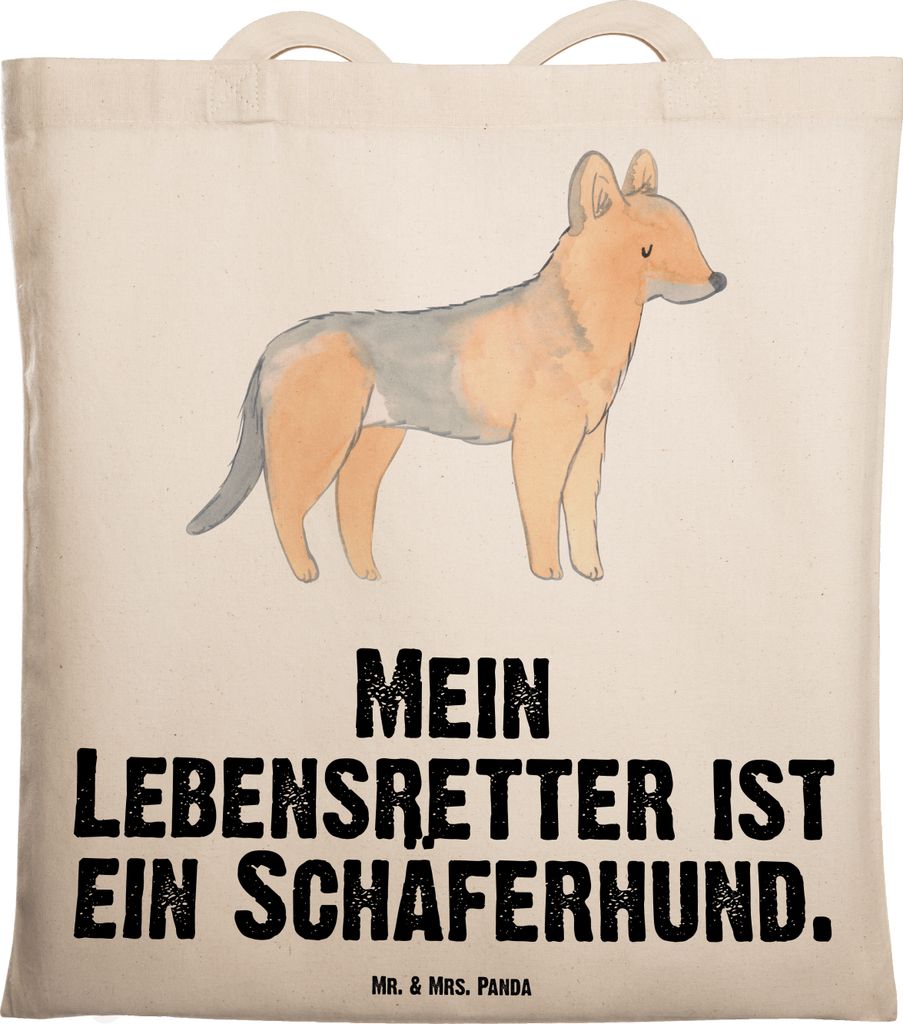 Mr. & Mrs. Panda Tote Bag Schäferhund Lebensretter - Transparent - Geschenk, Unitasche, Stoffbeutel, Laptoptasche, Tasche, Shopping