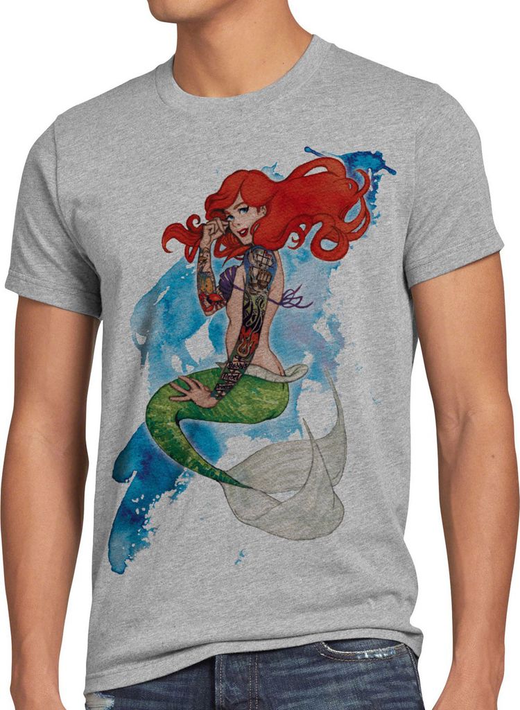 style3 Arielle TATTOO Herren T-Shirt meerjungfrau biker motorrad punk rock