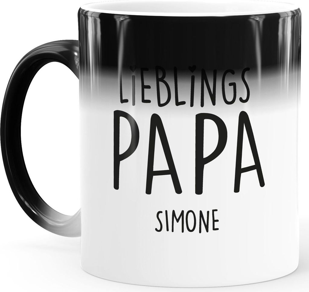 Farbewechsel-Tasse Aufdruck Schriftzug Lieblingspapa Herz Geschenk für Papa Vatertag Geburtstag SpecialMe Magic standard