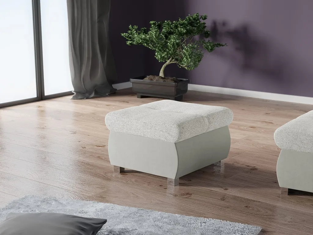 Pouf Repose-pieds ABEL 1 Gris - Accessoire de Relaxation Moderne Chic