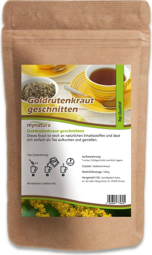 Goldrutenkraut getrocknet & geschnitten – natürliches Naturprodukt in bester Qualität von Mynatura 500g