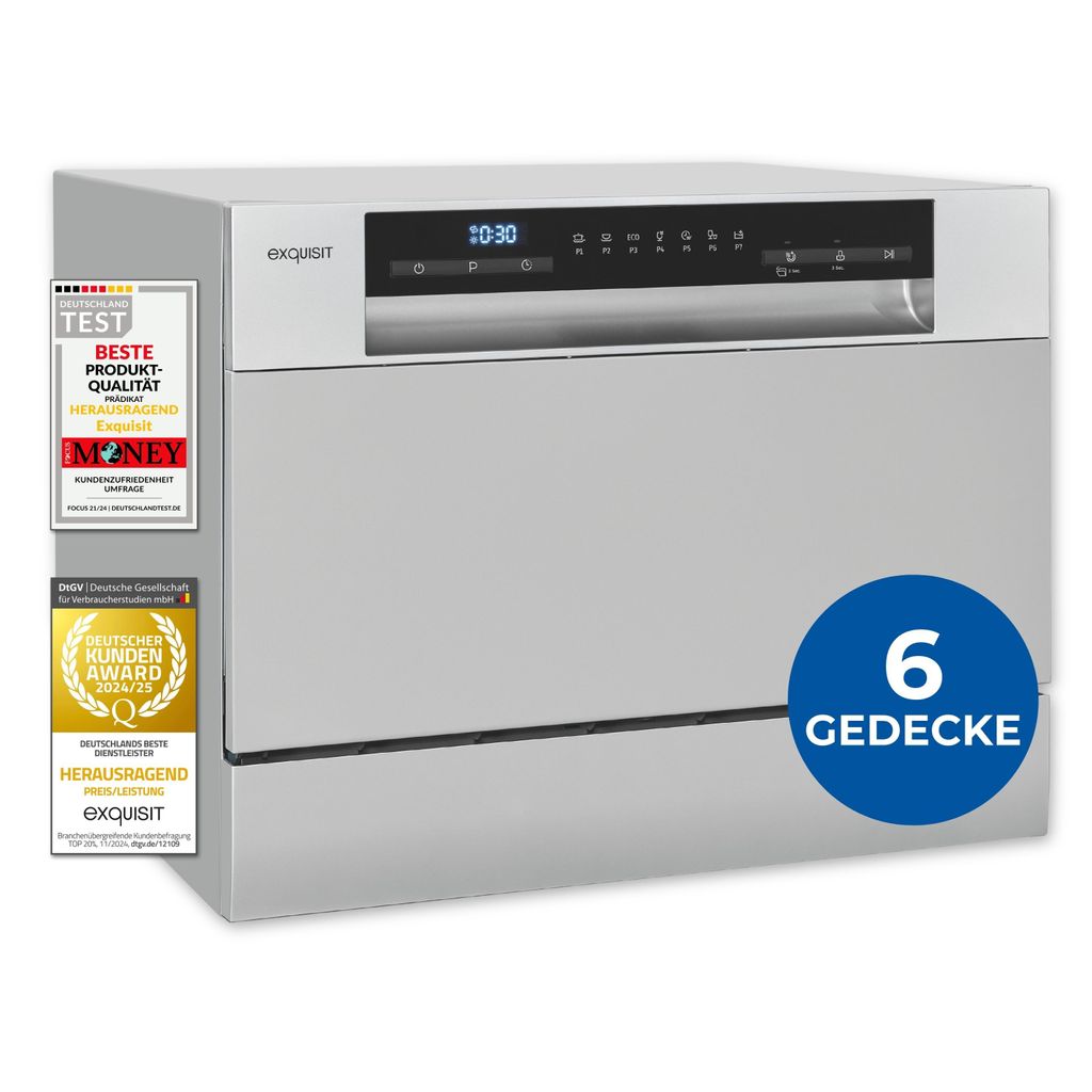 Exquisit Geschirrspüler GSP5206-030D silber | Spülmaschine Produktbild 