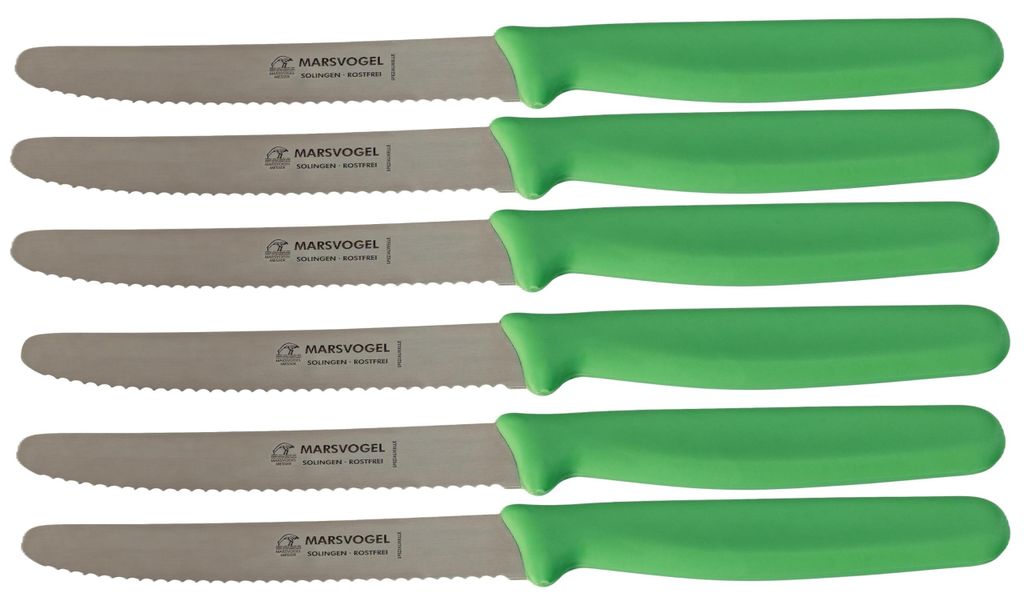 Marsvogel | Tafelmesser | Grün | Edelstahl Wellenschliff | rostfrei & langlebig | ergonomischer Griff | ideal für Brot, Brötchen & Frühstück |...