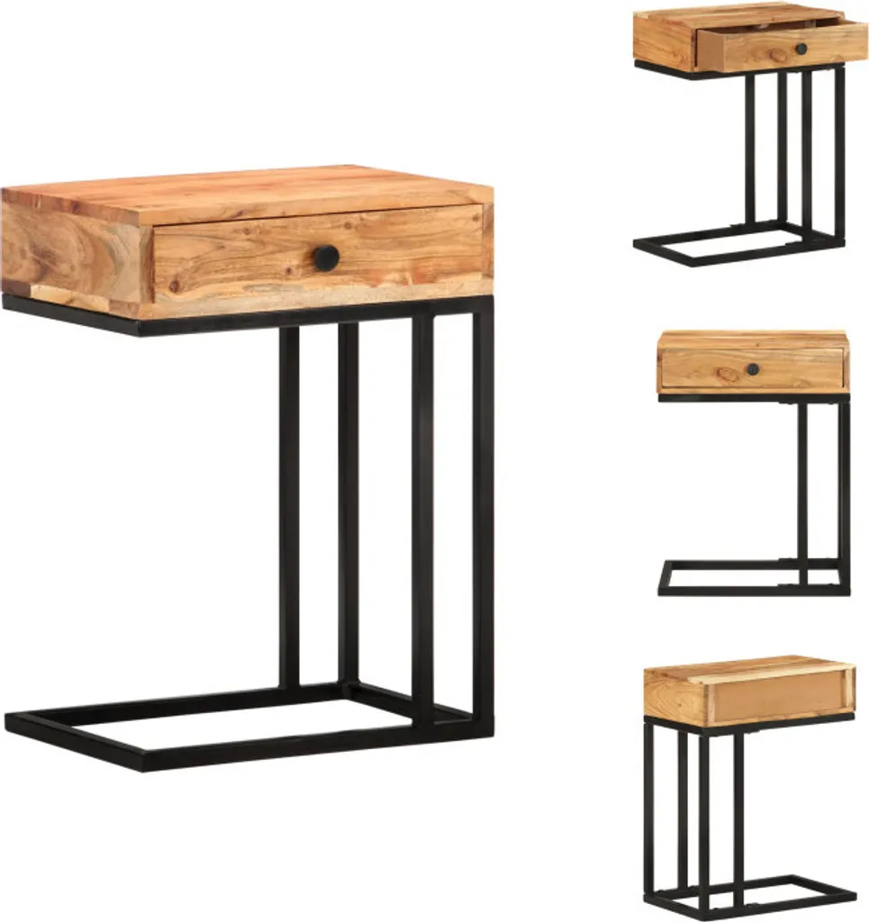 vidaXL Table d'appoint en U 45x30x61 cm en bois d'acacia massif brun