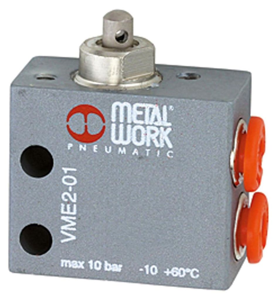 Riegler 3/2-Wege-Miniaturventil, mechanisch, Stößel, NO, M5 seitlich