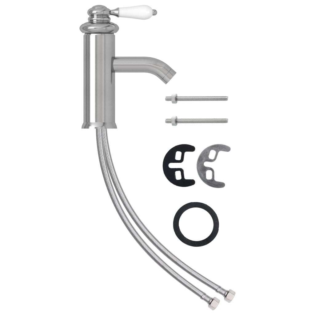 vidaXL Umývadlová batéria strieborná 130x180 mm Obrázok produktu 
