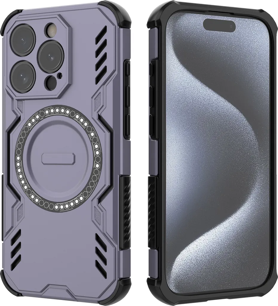 Cover Protettiva iPhone 15 Pro Viola - Magnetica, Ibrida e Traspirante