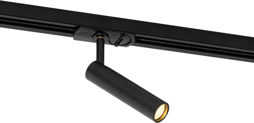 QAZQA - Modern Moderner schwarzer Spot I Spotlight I Deckenspot I Deckenstrahler I Strahler I Lampe I Leuchte für 1-phasiges Schienensystem I Spot...