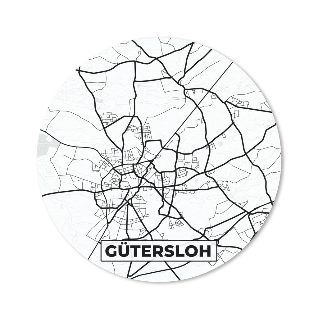 MuchoWow Mauspad Mousepad Gütersloh - Karte - Stadtplan 20x20 cm - Mousepads - Maus Mat - Pad - Mausunterlage - Schreibtischmatte