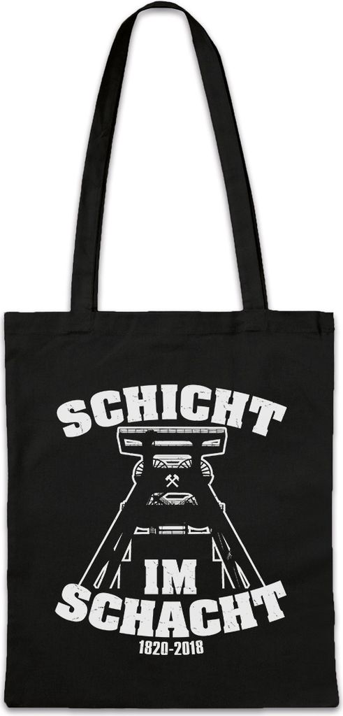 Urban Backwoods Schicht Im Schacht, Stofftasche, Farbe: Schwarz