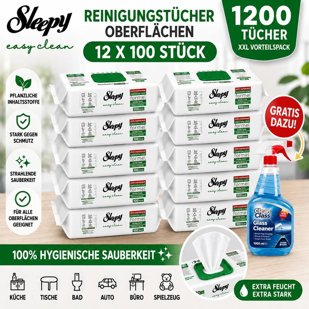 Čisticí ubrousky Sleepy Easy Clean – 12x100 White Soap + Obrázek produktu 