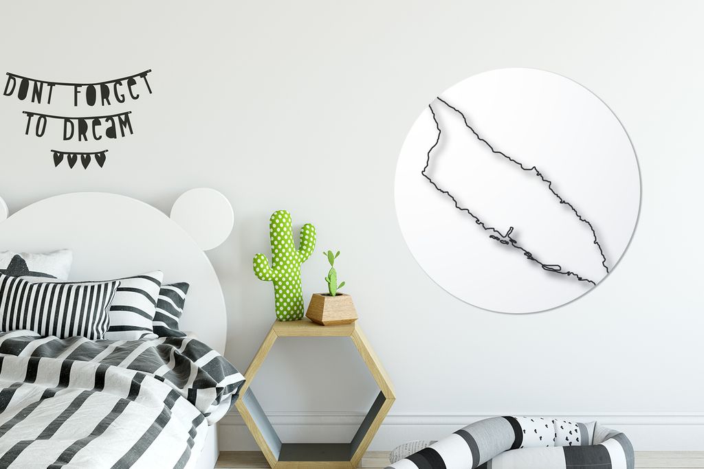 MuchoWow - Mauerkreis - Wandbilder - Runde Bild - Bild aus Aluminium - Schlafzimmer - Wohnzimmerdekoration - Wand Dekoration
