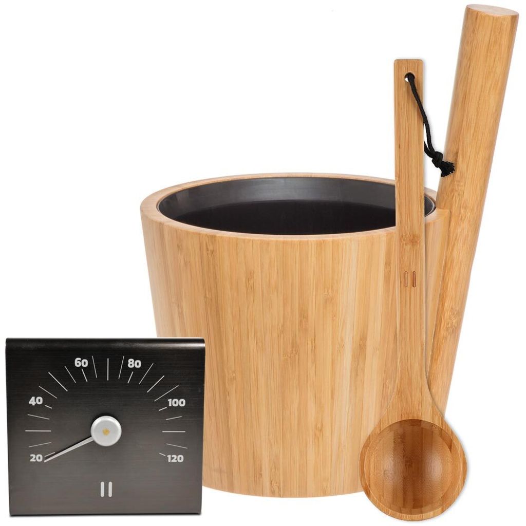 SET> Rento Saunaeimer, Kelle Bambus + Thermometer