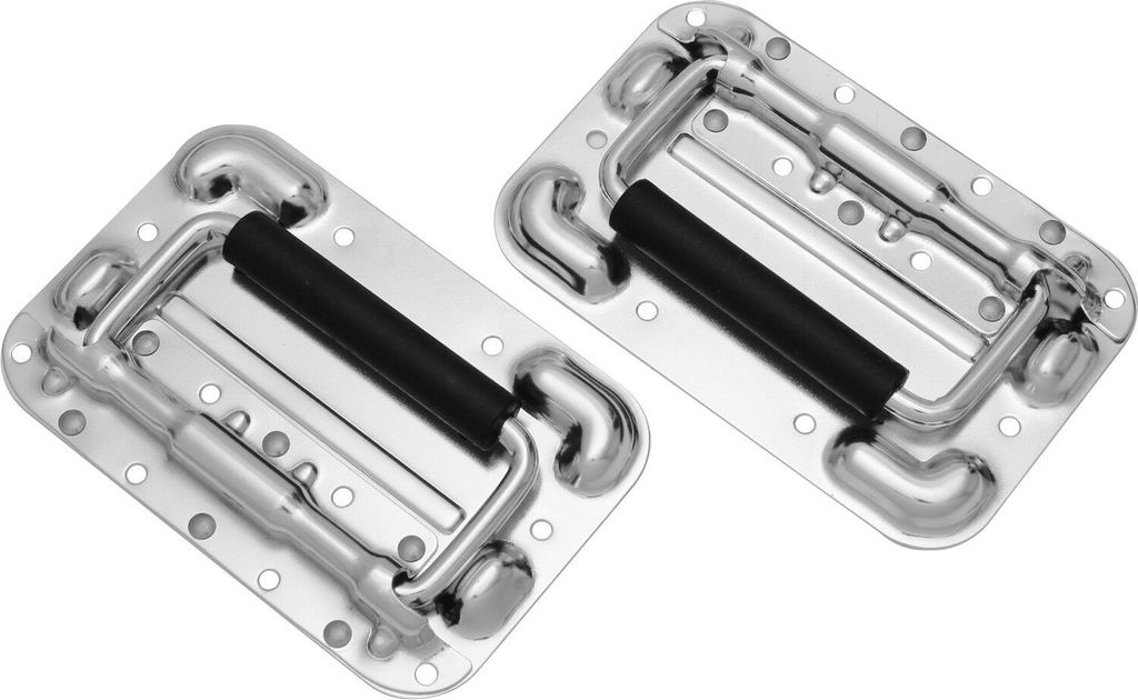 2x Kistengriffe 160mm Klappgriffe Tragegriffe Boxengriffe Aufbau Federgriff