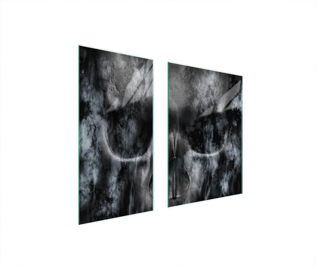 Glasschutzplatte 75X52 Totenkopf