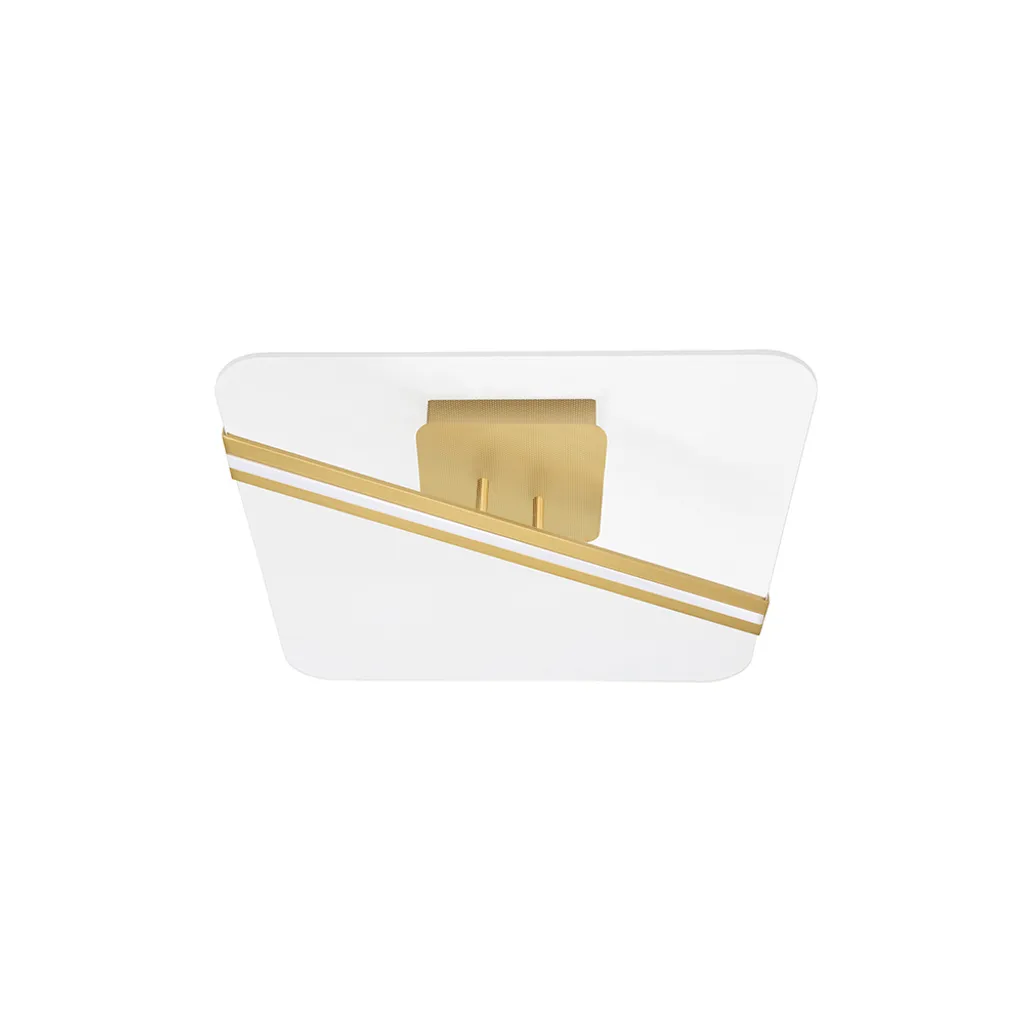 Plafonnier LED carré Jertuna Nova Luce 33W éclairage blanc chaud doux