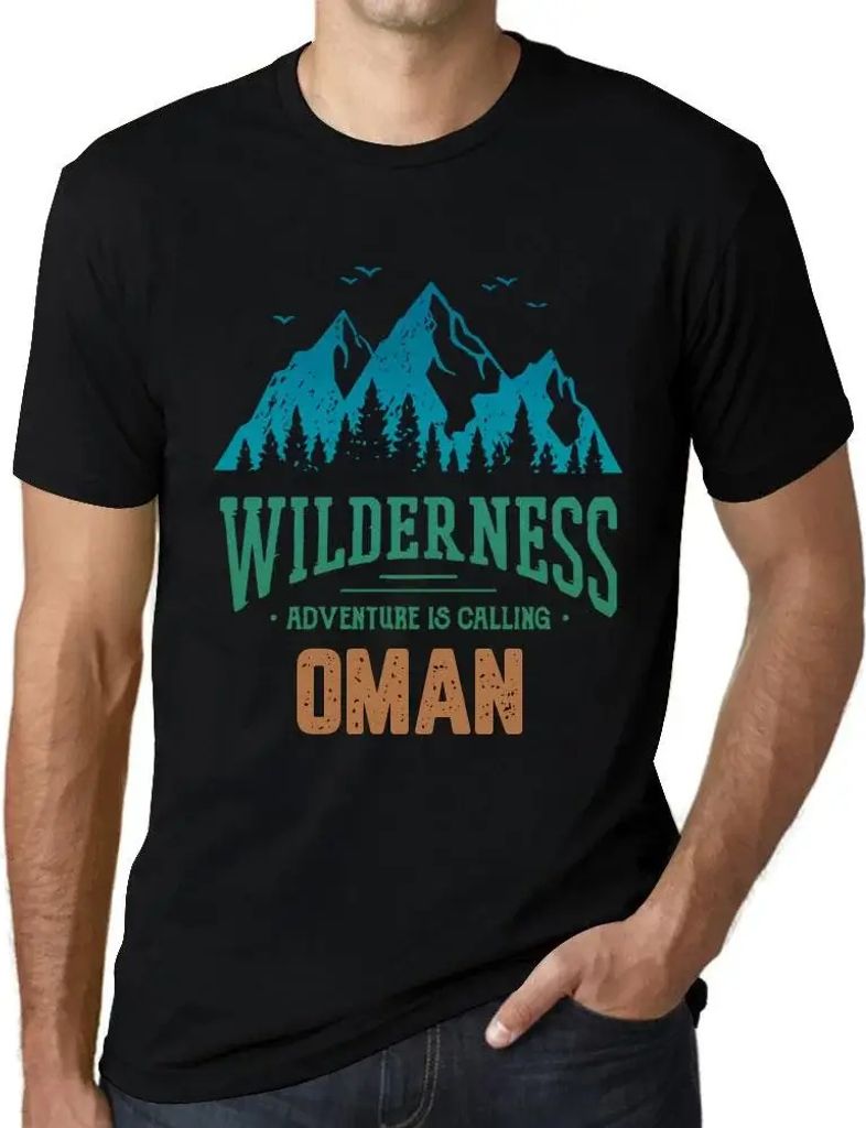 Herren Grafik T-Shirt Die Wildnis das Abenteuer ruft den Oman – Wilderness, Adventure Is Calling Oman – Öko-Verantwortlich Vintage Jahrgang Ku...