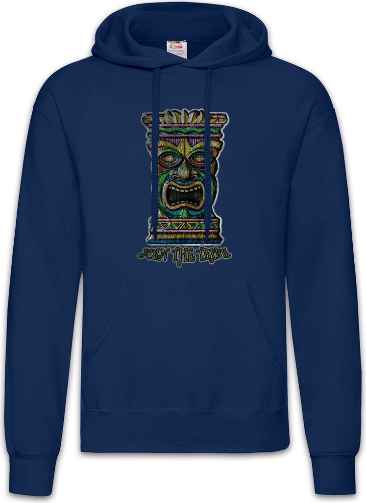 Urban Backwoods Tiki Head II, Herren Hoodie, Farbe: Navy, Größe: XL